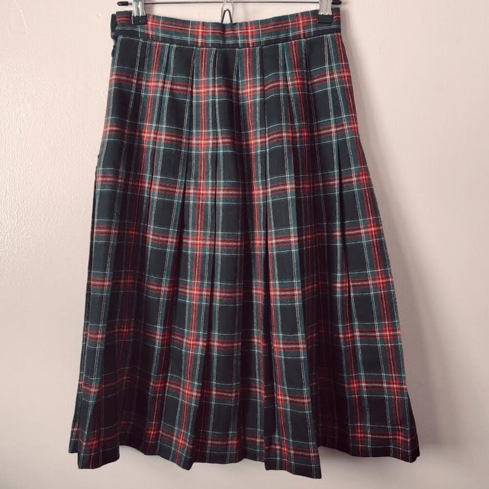 LL Bean Pleated Skirt | 100% Wool | Size